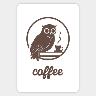 Owl Coffee and books Sticker